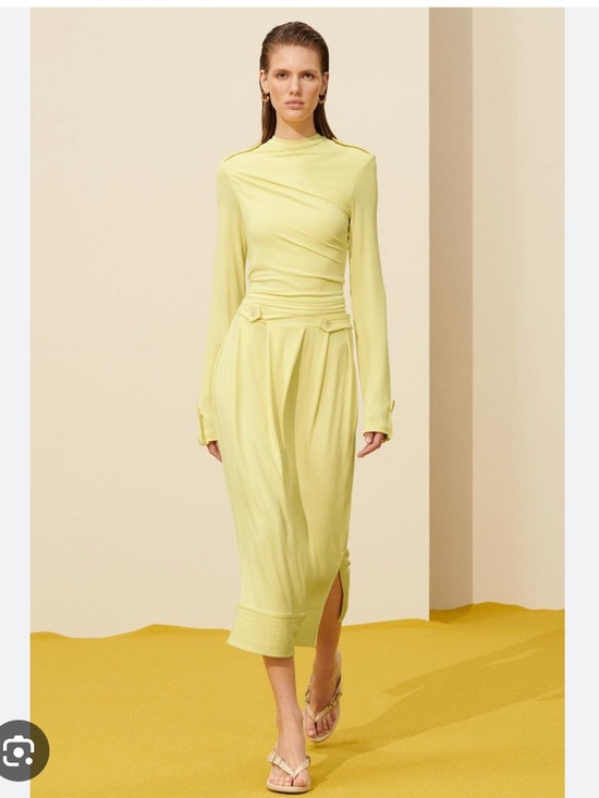 Zara Dresses & Skirts - NWT Zara srpls Light Yellow Long Sleeve Midi Dress